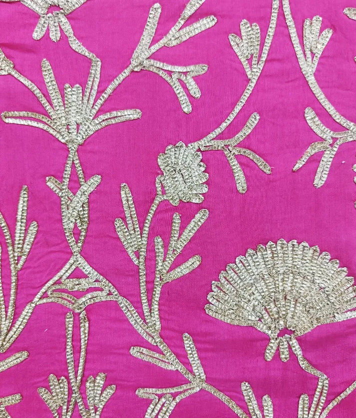 Pink Gota Tulip Embroidered Long Choli Lehenga Set