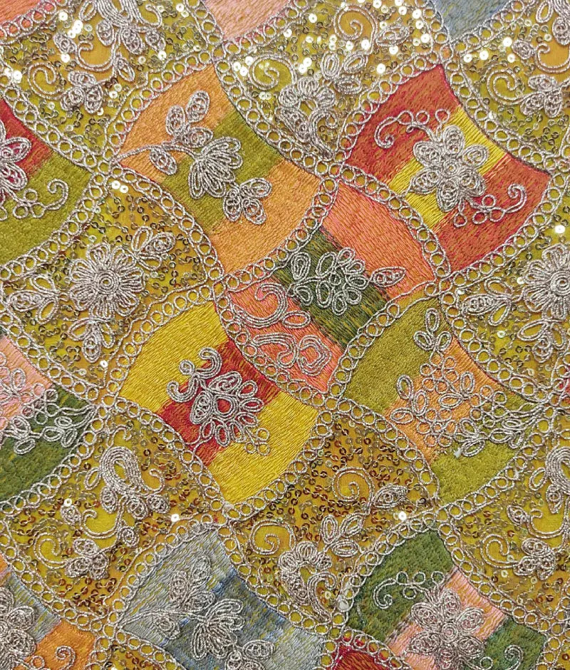 YELLOW EMBROIDERY CHOLI LEHENGA