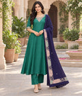 Green Chanderi Silk Suit with Zardozi Work & Chanderi Silk Dupatta