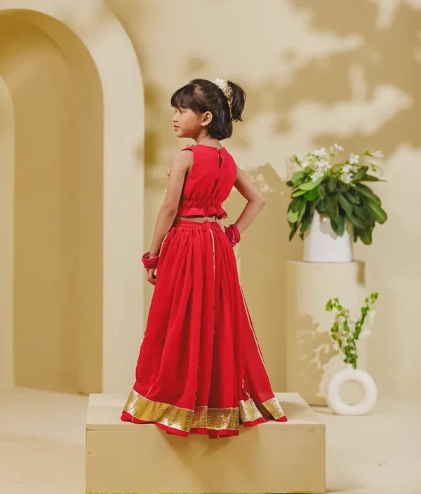 Pink Georgette Lehenga Choli Set