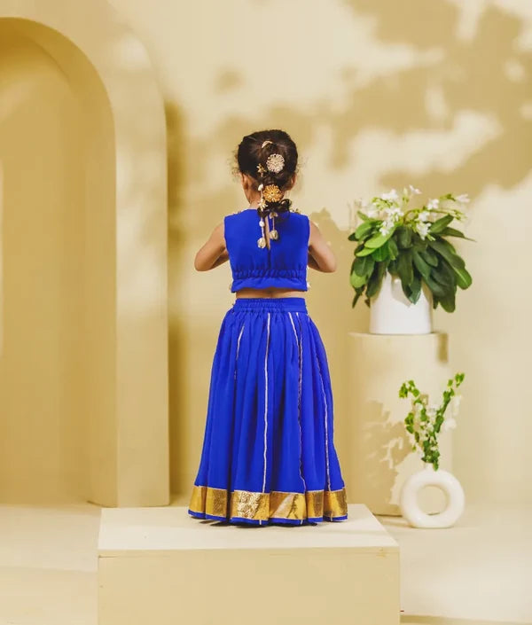 Blue Georgette Lehenga Choli Set