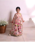 Pink Floral Designer Sharara Set for Girls | Festive & Party Wear