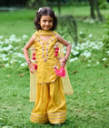Yellow Gota Rose Kurti with Farshi Salwar