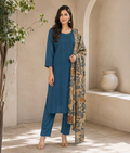 Mor Pankhi Pure Chanderi Silk Thread Work Suit with Mull Cotton Dupatta – XL