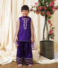 Purple Gota Tulip Kurti with Farshi Salwar