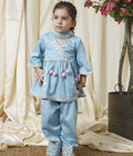 Blue Gota Tulip Peplum Kurti Set