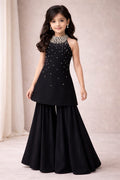 Girls Black Embellished Party Wear Anarkali Dress | Stylish Festive & Wedding Outfit