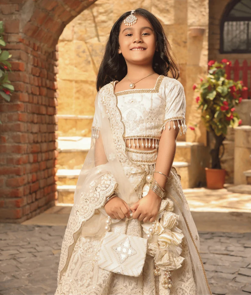 Off-White Thread Lehenga Set