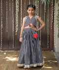 Black Heart & Stripe Printed Lehenga Set