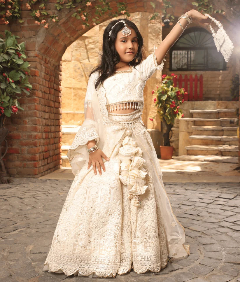 Off-White Thread Lehenga Set