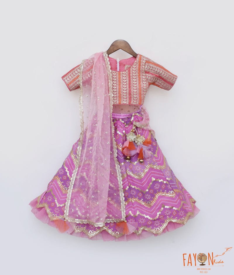 PINK BANDHEJ LEHENGA SET