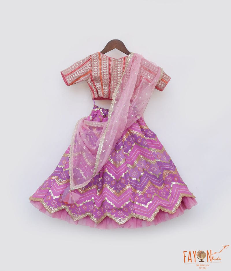PINK BANDHEJ LEHENGA SET