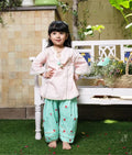 Peach Kurti with Heart Printed Farshi Salwar
