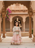 Elegant Pastel Pink Girls Anarkali Set | Embroidered Kurti with Flowy Skirt & Dupatta