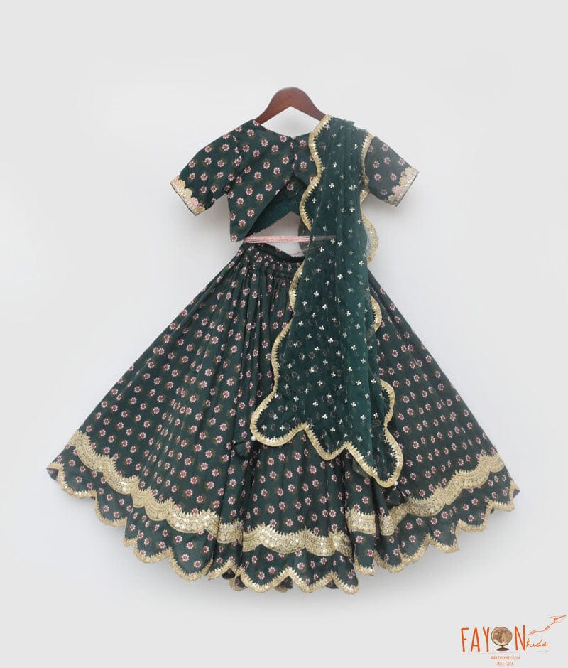 GREEN PRINTED LEHENGA CHOLI & DUPATTA