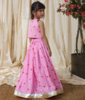 Pink Heart & Stripe Printed Lehenga Set