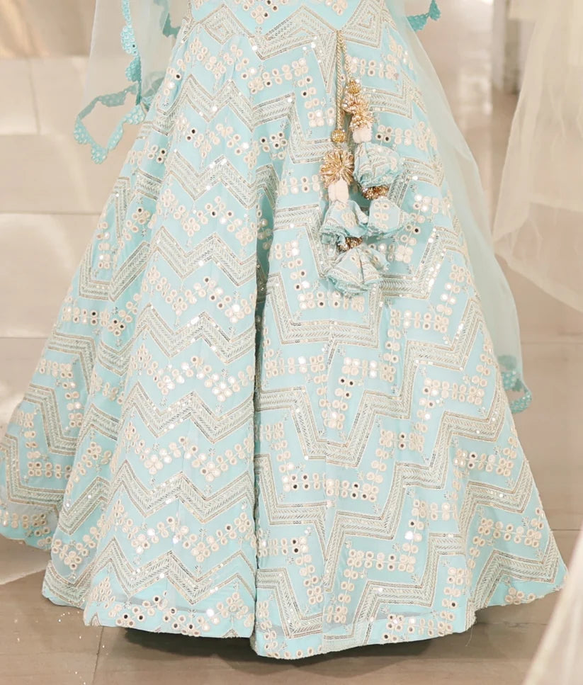 MIRROR EMBROIDERED LEHENGA CHOLI SET