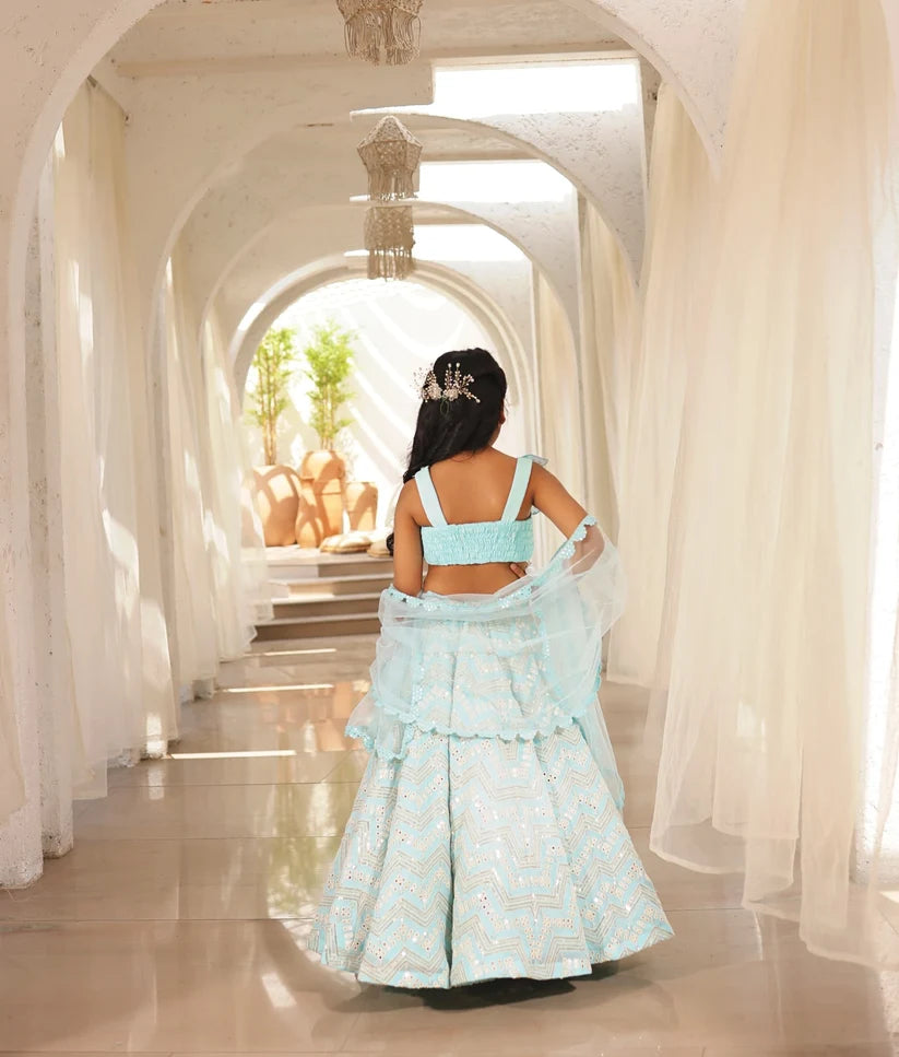 MIRROR EMBROIDERED LEHENGA CHOLI SET