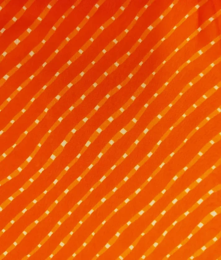 Orange Bandhej Kurti with Sharara
