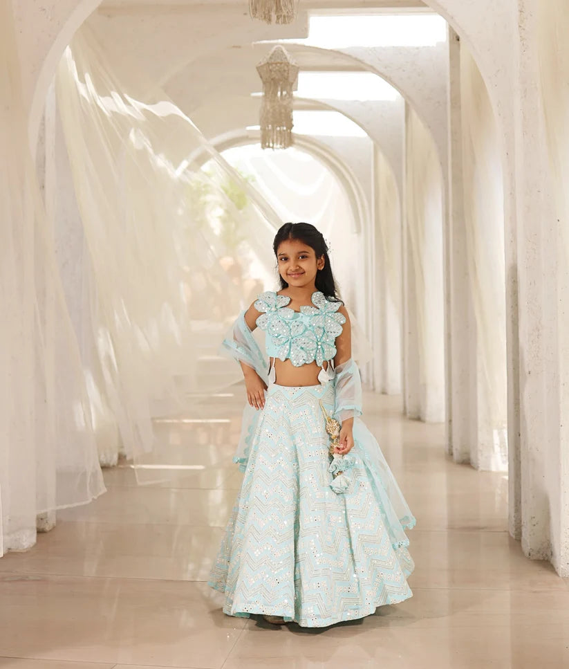 MIRROR EMBROIDERED LEHENGA CHOLI SET