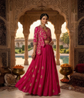 Pink Pure Modal Silk Ghaghra with Gota & Zardozi Work