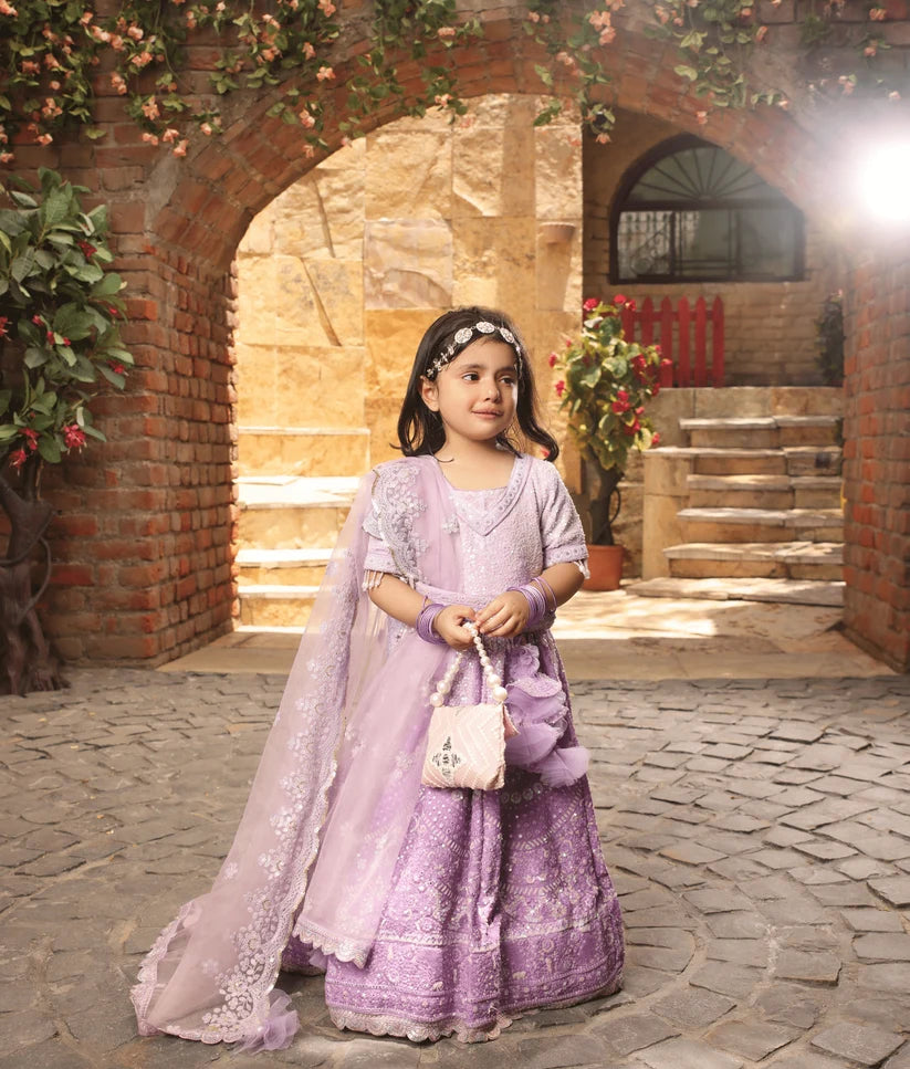 Lilac Thread Work Lehenga