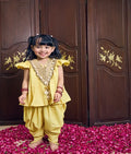 Yellow Bandhej Kurti with Dhoti