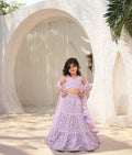 LILAC EMBROIDERED TOP WITH LEHENGA