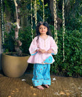 Baby Pink Kurti with Heart Printed Farshi Salwar