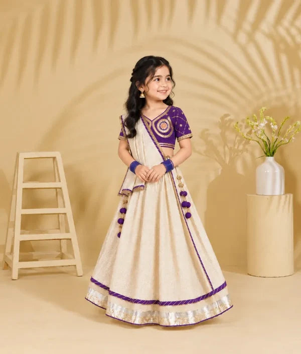Aangi Purple Work Choli with Lehenga Set