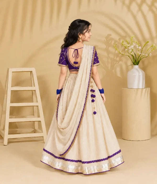 Aangi Purple Work Choli with Lehenga Set