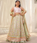 GREEN EMBROIDERED CHOLI WITH LEHENGA