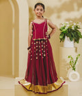 Maroon Georgette Lehenga Choli Set
