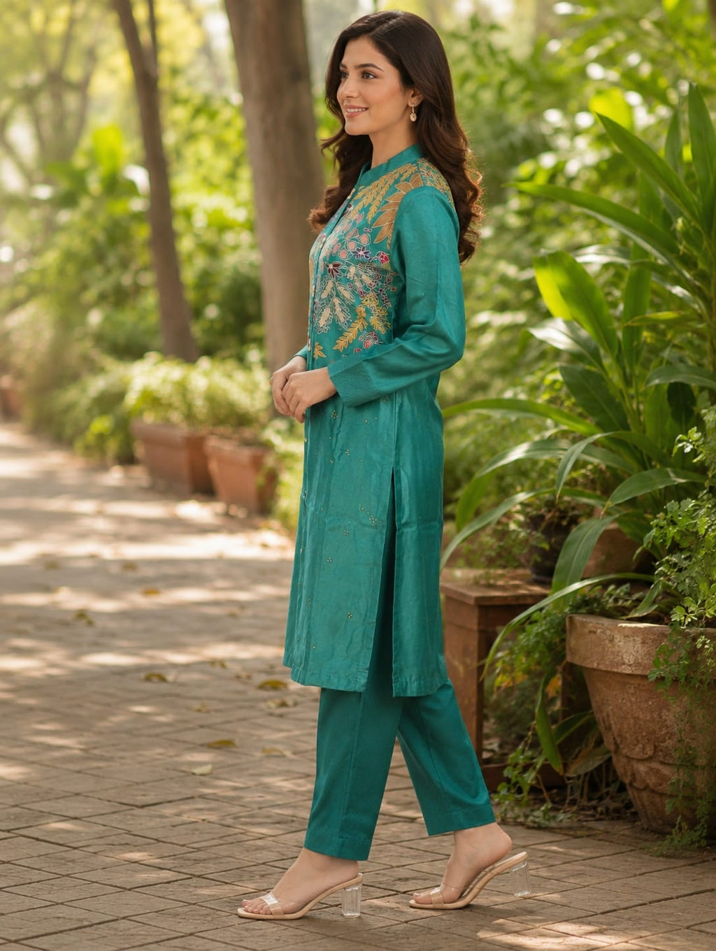 Organza Suit with Embroidery | Lightweight Festive & Party Wear