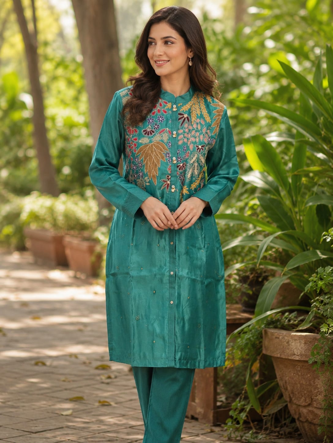 Organza Suit with Embroidery | Lightweight Festive & Party Wear