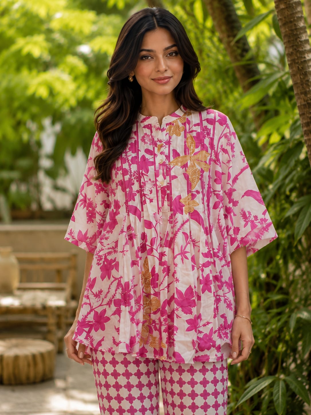 Floral Mul Cotton Coord Set | Breezy Printed Matching Ethnic Wear for Women
